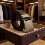 Premium Vintage-Style Leather Belt – Bronze Buckle Business Gift, Wholesale DC8655 - Image 9