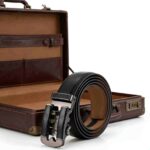 Leather Inlay Buckle Ratchet Belt Wholesale - Custom Men's Belt 8691 - Image 12