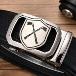 Wholesale Custom Men's Leather Belt Double Golf Club Badge Automatic Buckle Business Casual Golf Belts for Men DC86118 - Image 10