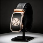 Wholesale Custom Men's Leather Belt Double Golf Club Badge Automatic Buckle Business Casual Golf Belts for Men DC86118 - Image 3