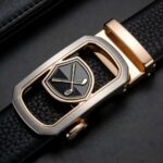 Wholesale Custom Men's Leather Belt Double Golf Club Badge Automatic Buckle Business Casual Golf Belts for Men DC86118 - Image 7