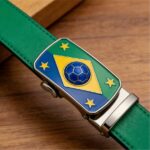 Custom Soccer Theme Automatic Buckle Belt | Quiet Luxury Brazil Style Leather Belt Wholesale - DC86113 - Image 4