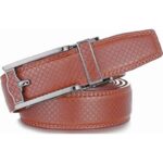 Wholesale Men's Diamond Pattern Automatic Belt 86102 - Premium Leather Ratchet Dress Belt Supplier - Image 9
