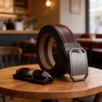 Wholesale Men's Automatic Ratchet Belt with Gunmetal Brushed Octagonal Buckle - DC8697 - Image 5