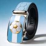 Argentina Flag Men's Ratchet Belts Wholesale | Custom Football Leather Belts Manufacturer DC86108 - Image 2
