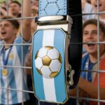 Argentina Flag Men's Ratchet Belts Wholesale | Custom Football Leather Belts Manufacturer DC86108 - Image 3