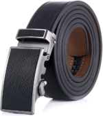 Wholesale Men's Leather Ratchet Belt with Matching Textured Buckle 8696 - Image 10