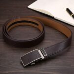 Wholesale Men's Leather Ratchet Belt with Matching Textured Buckle 8696 - Image 15