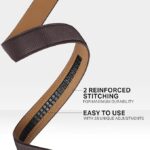 Wholesale Men's Leather Ratchet Belt with Matching Textured Buckle 8696 - Image 9