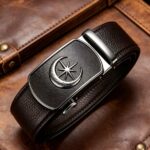 [Wholesale] Star & Moon Automatic Belt – Black Matte Ratchet Buckle, Premium Leather Style DC8678 - Image 2