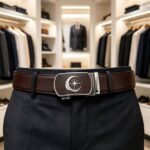 [Wholesale] Star & Moon Automatic Belt – Black Matte Ratchet Buckle, Premium Leather Style DC8678 - Image 5