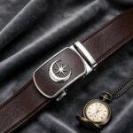 [Wholesale] Star & Moon Automatic Belt – Black Matte Ratchet Buckle, Premium Leather Style DC8678 - Image 6