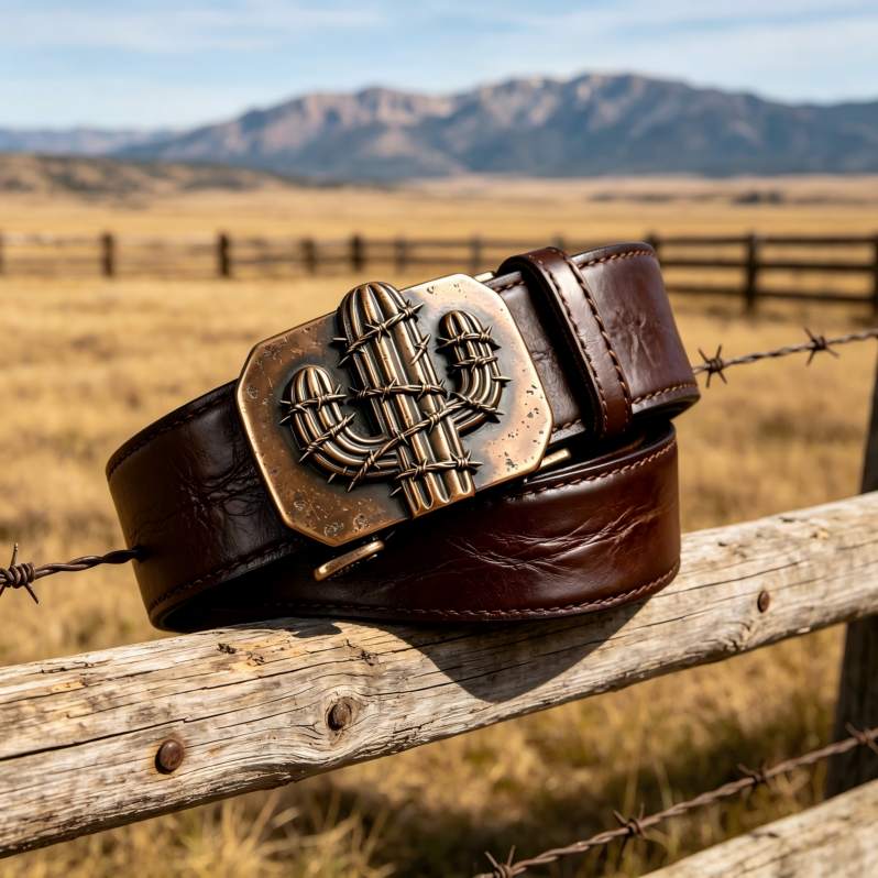 Western Cactus Art Belt