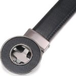 Wholesale Men's Minimalist Round Buckle Ratchet Belt Genuine Leather DC8683 - Image 6