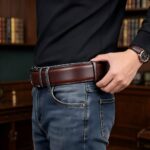 Wholesale Retro Men's Ratchet Belt Genuine Leather Luxury Automatic Belt DC8692 - Image 8